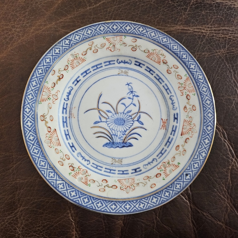 Blue and White Asian-Inspired Dinnerware Plate